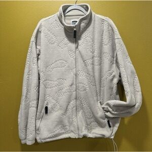 VTG Northern Elements Fleece Hiking‎ Footprints Jacket Sportsman Outdoor Large